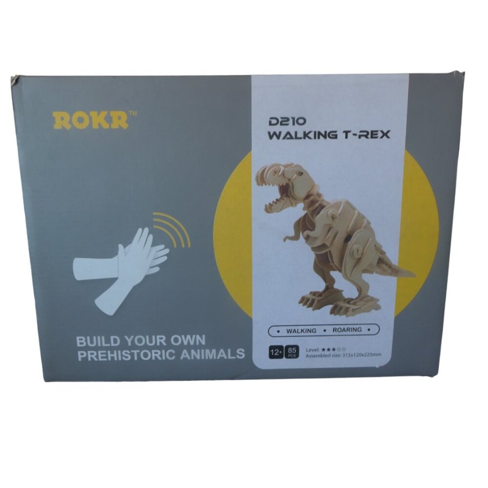 ROKR- Robotime D210 Walking T-Rex wooden Dinosaur building toy - NIB
